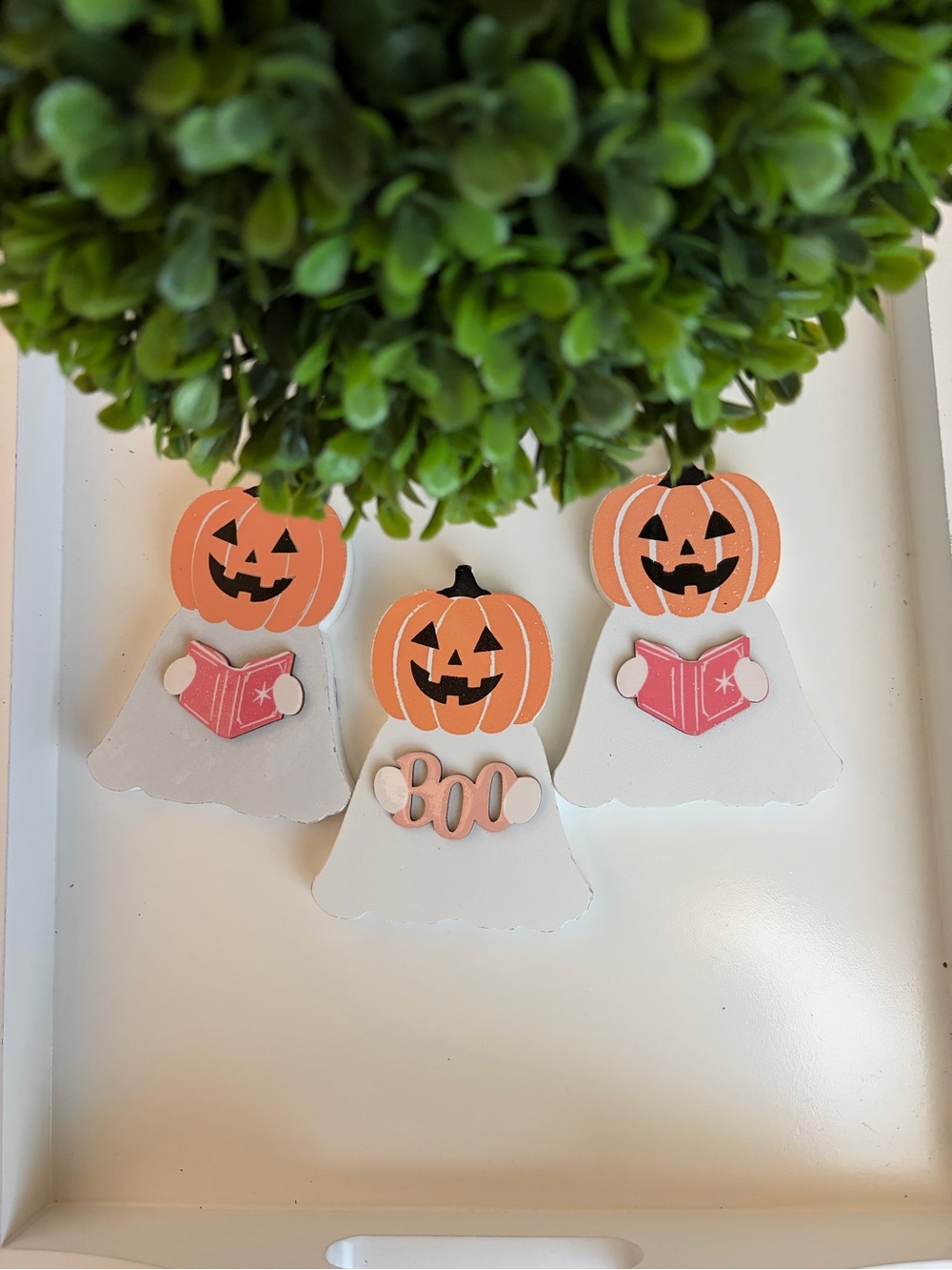 Halloween pumpkin and ghost BOO Table Decorations - Home decor accents 👻